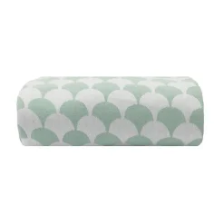 Sacasa Couverture plaid en coton 100% vert à franges - DROPALL -
