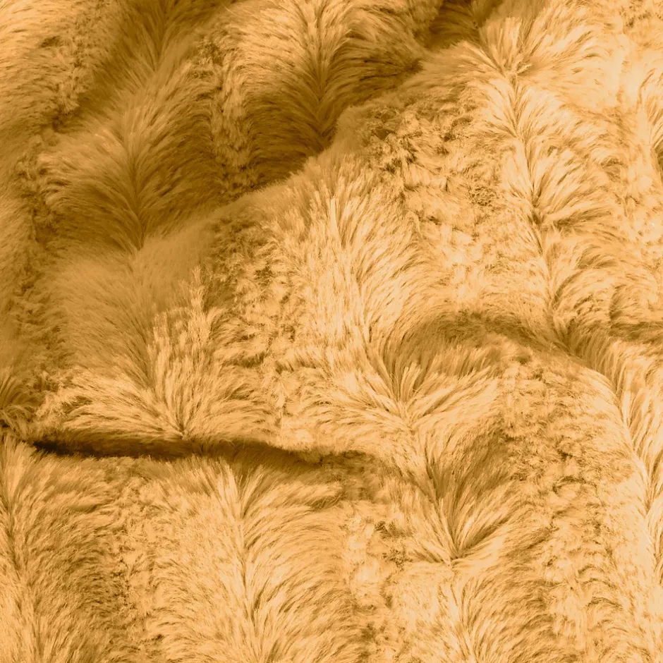 Sacasa Couverture plaid en polyester jaune 130x170 cm - Collection BERGIL - Hot