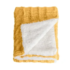 Sacasa Couverture plaid en polyester jaune 130x170 cm - Collection BERGIL - Hot