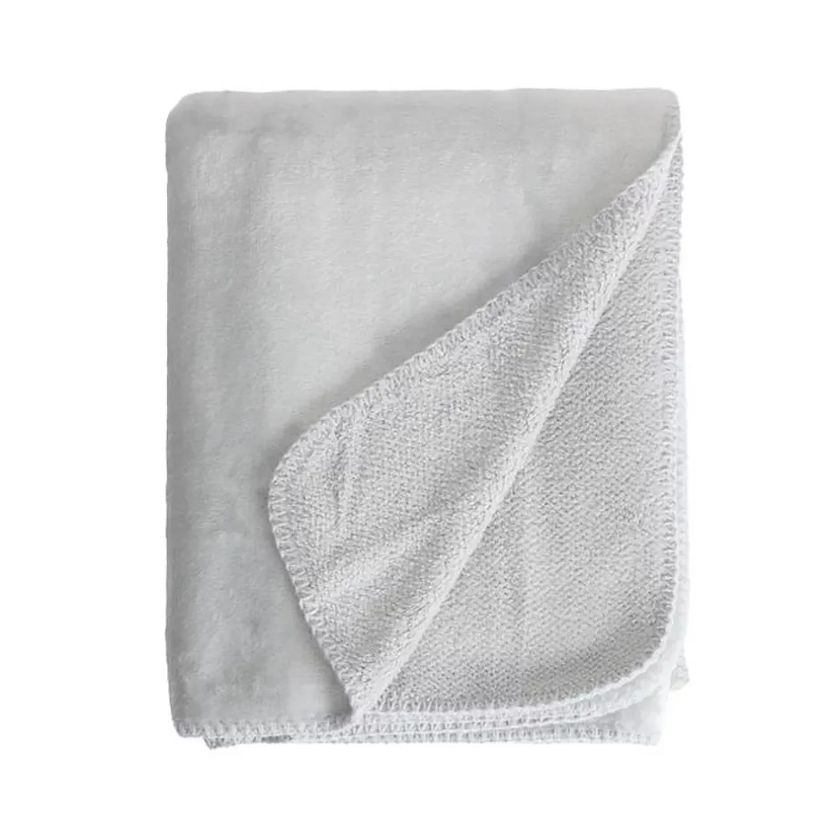 Sacasa Couverture plaid gris clair 130x170cm SMOOTIK - Outlet