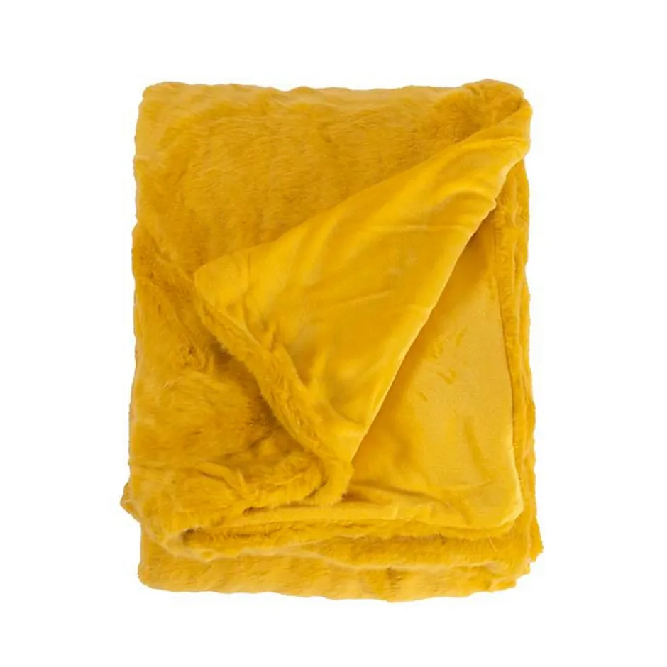 Sacasa Couverture plaid jaune 130x160cm MINNOR -