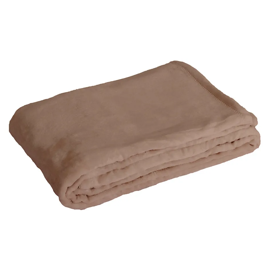 Sacasa Couverture Plaid marron FLANBERG en Polyester - 180x220 cm -