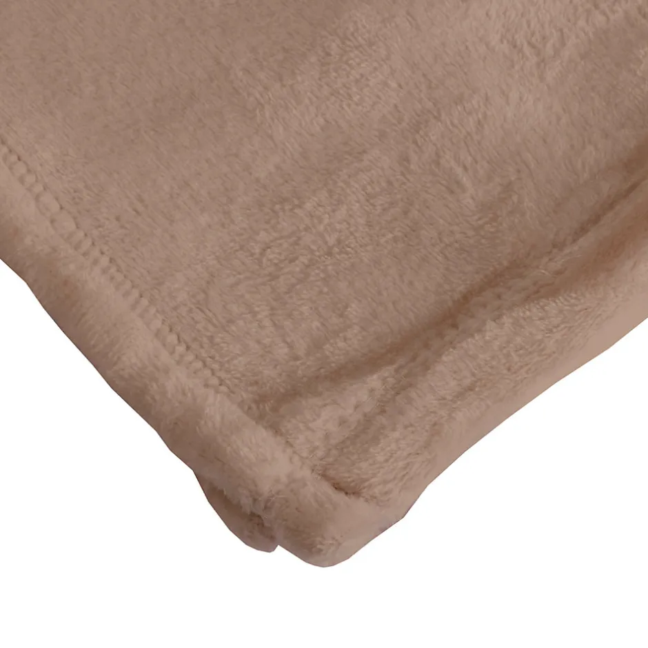 Sacasa Couverture Plaid marron FLANBERG en Polyester - 180x220 cm -