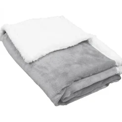 Monsieur Bébé Couverture, plaid polaire pour enfant 75 x 100 cm en flanelle et sherpa ultra doux - Bleu -