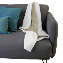 Monsieur Bébé Couverture, plaid polaire pour enfant 75 x 100 cm en flanelle et sherpa ultra doux - Bleu - Online