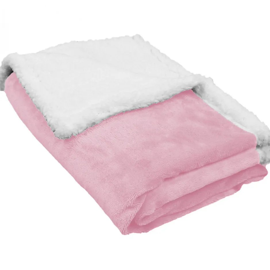 Monsieur Bébé Couverture, plaid polaire pour enfant 75 x 100 cm en flanelle et sherpa ultra doux - Bleu -