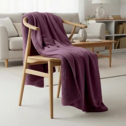 Sacasa Couverture plaid violette 130x170cm SMOOTHY -