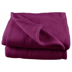 Poyet Motte Couverture polaire 240 x 260 cm "Grande largeur" prune
