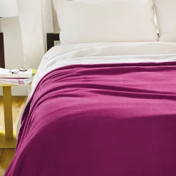 Linnea Couverture polaire luxe 180x220 cm 100% polyester 430g/m2 NARVIK Violet Prune New