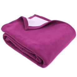 Linnea Couverture polaire luxe 180x220 cm 100% polyester 430g/m2 NARVIK Violet Prune New