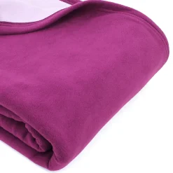 Linnea Couverture polaire luxe 180x220 cm 100% polyester 430g/m2 NARVIK Violet Prune New
