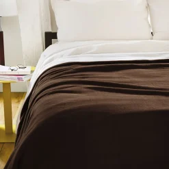 Linnea Couverture polaire luxe 180x220 cm 100% polyester 430g/m2 NARVIK Marron Chocolat Sale