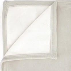 Linnea Couverture polaire luxe 180x220 cm 100% polyester 430g/m2 NARVIK Galet/Naturel