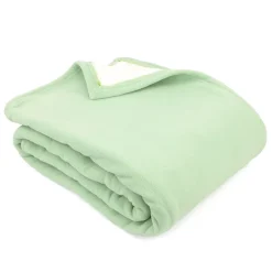 Linnea Couverture polaire luxe 180x220 cm 100% polyester 430g/m2 NARVIK Vert Tilleul Hot