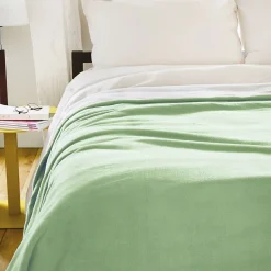 Linnea Couverture polaire luxe 180x220 cm 100% polyester 430g/m2 NARVIK Vert Tilleul Hot