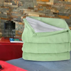 Linnea Couverture polaire luxe 180x220 cm 100% polyester 430g/m2 NARVIK Vert Tilleul Hot