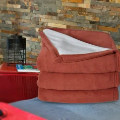 Linnea Couverture polaire luxe 180x220 cm NARVIK Gingembre/Naturel Sale