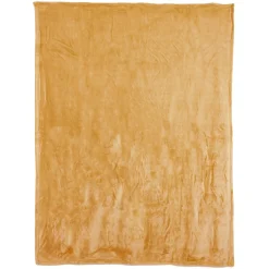 Linnea Couverture polaire microvelours 180x220 cm VELVET Jaune Miel