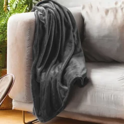 Linnea Couverture polaire microvelours 220x240 cm VELVET Gris Acier