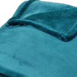 Linnea Couverture polaire microvelours 180x220 cm VELVET Bleu Lac Discount