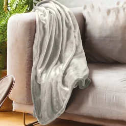 Linnea Couverture polaire microvelours 220x240 cm VELVET Gris Galet Best