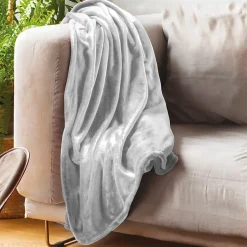 Linnea Couverture polaire microvelours 240x260 cm VELVET Gris Perle