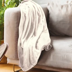 Linnea Couverture polaire microvelours 240x260 cm VELVET Ivoire