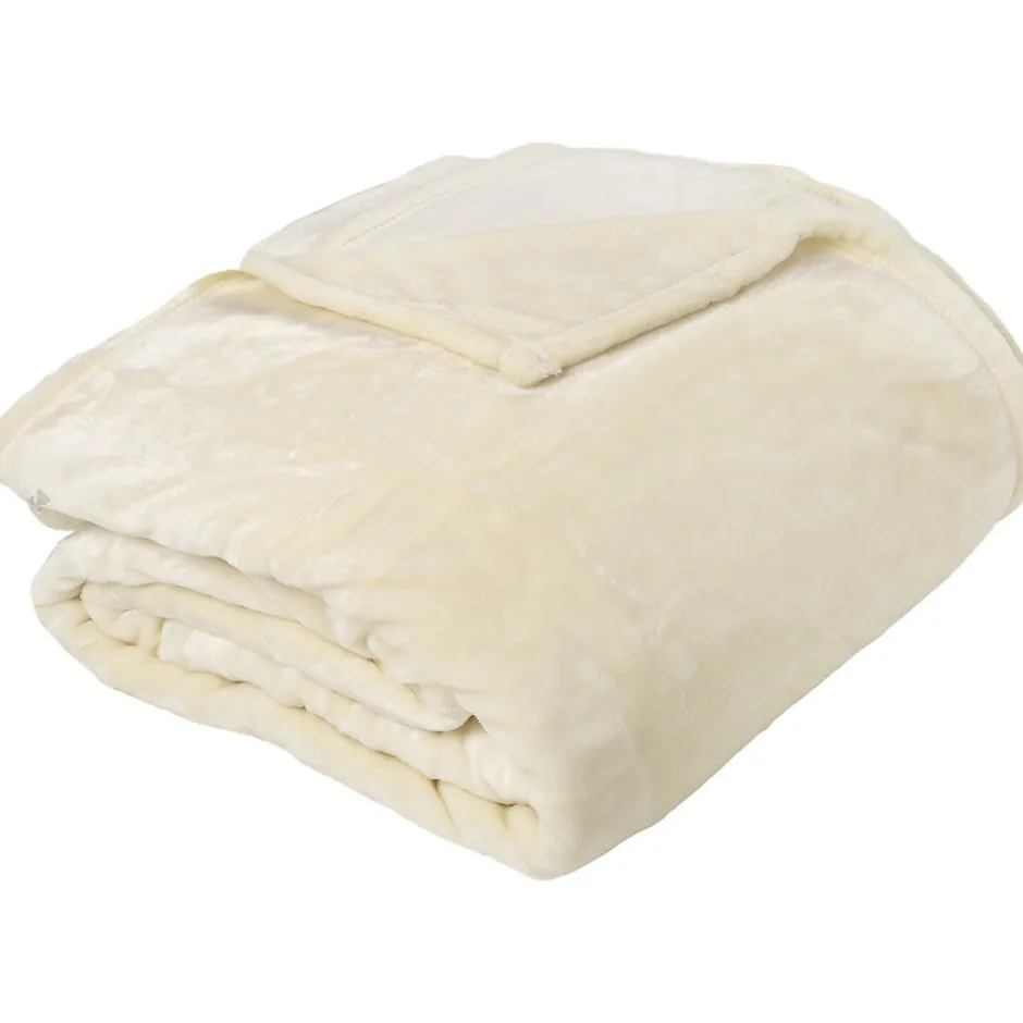 Linnea Couverture polaire microvelours 240x260 cm VELVET Ivoire