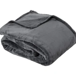 Linnea Couverture polaire microvelours 240x260 cm VELVET Gris Acier