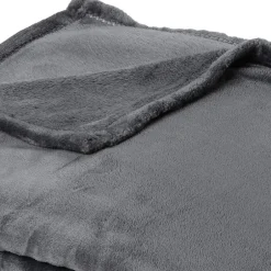 Linnea Couverture polaire microvelours 240x260 cm VELVET Gris Acier