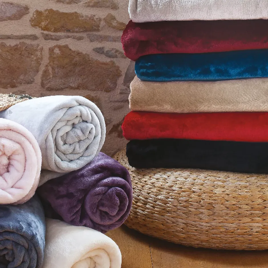 Linnea Couverture polaire microvelours 220x240 cm VELVET Ivoire