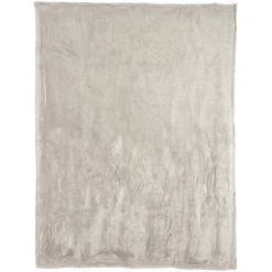 Linnea Couverture polaire microvelours 180x220 cm VELVET Gris Galet