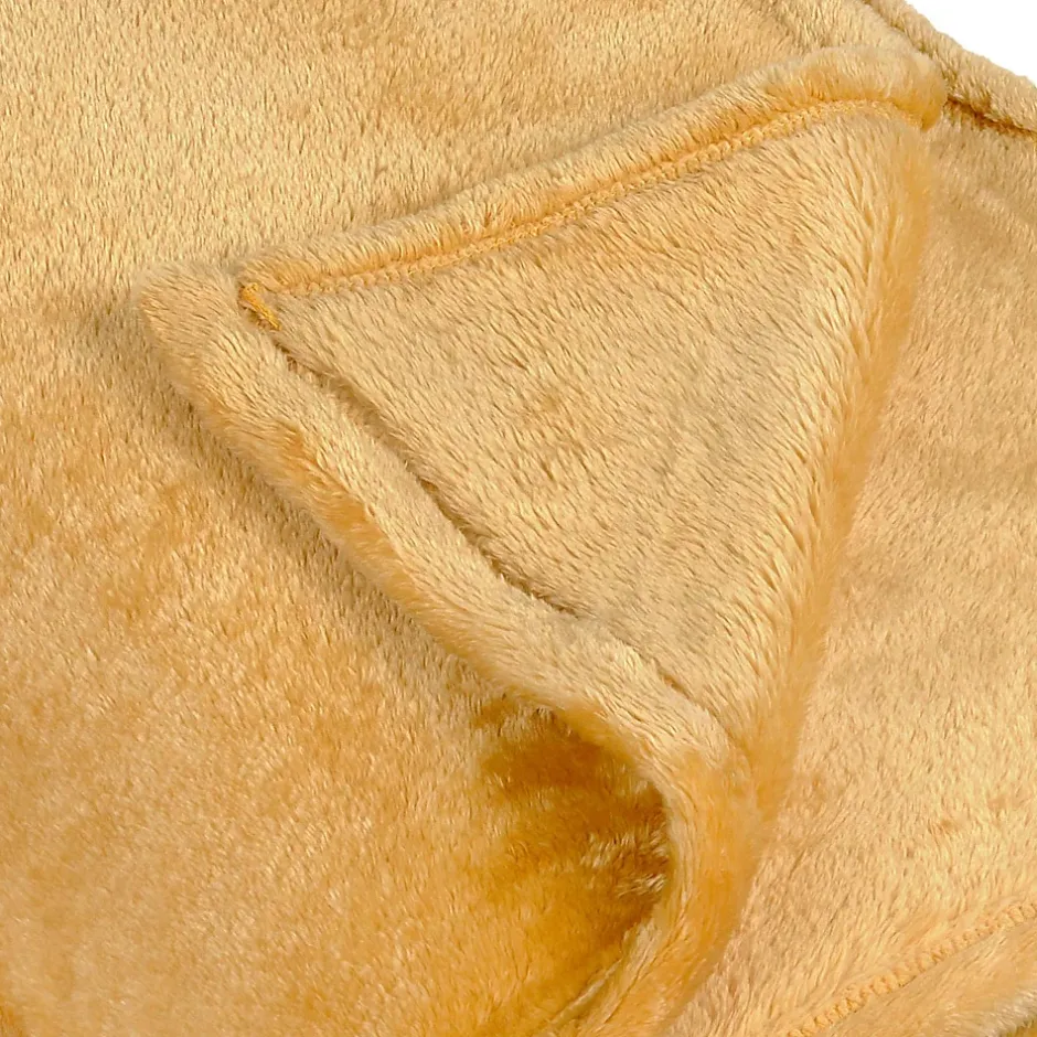 Linder Couverture polaire unie "PILONGA" (180x220 cm - Jaune moutarde) Clearance