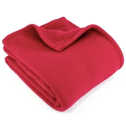 Linnea Couverture polaire 240x260 cm 100% Polyester 350g/m2 TEDDY Rouge Framboise Outlet