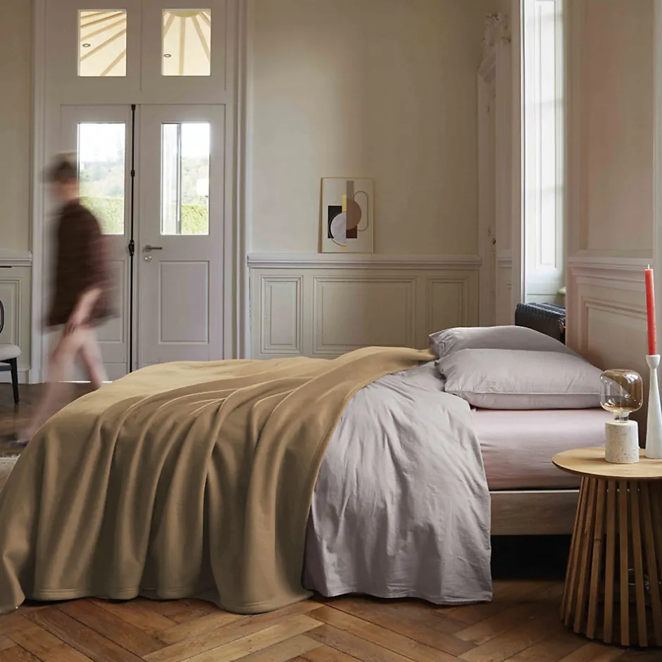 Linnea Couverture polaire 220x240 cm 100% Polyester 350g/m2 TEDDY Marron Sable