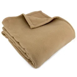 Linnea Couverture polaire 220x240 cm 100% Polyester 350g/m2 TEDDY Marron Sable