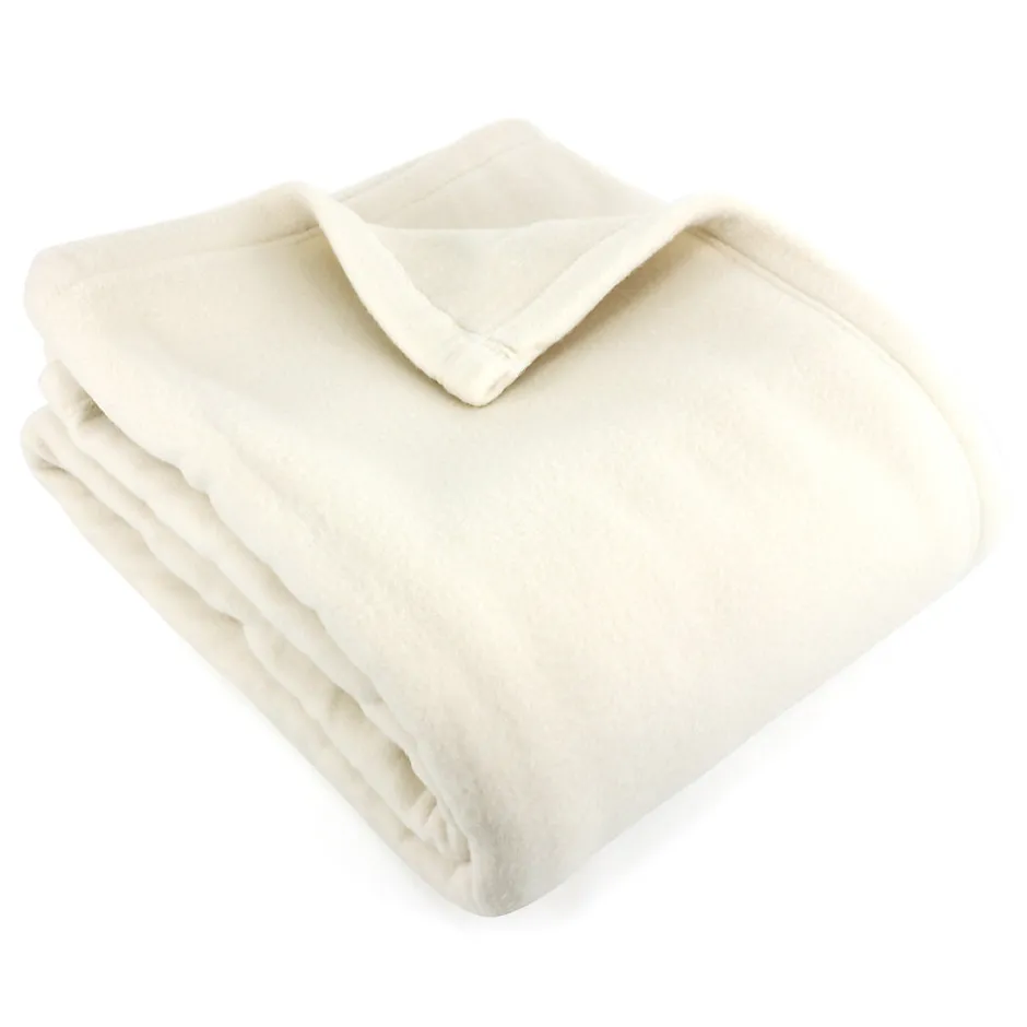 Linnea Couverture polaire 220x240 cm 100% Polyester 350g/m2 TEDDY Blanc Naturel