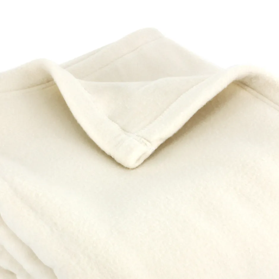 Linnea Couverture polaire 220x240 cm 100% Polyester 350g/m2 TEDDY Blanc Naturel