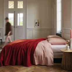 Linnea Couverture polaire 180x220 cm 100% Polyester 350g/m2 TEDDY Rouge Framboise