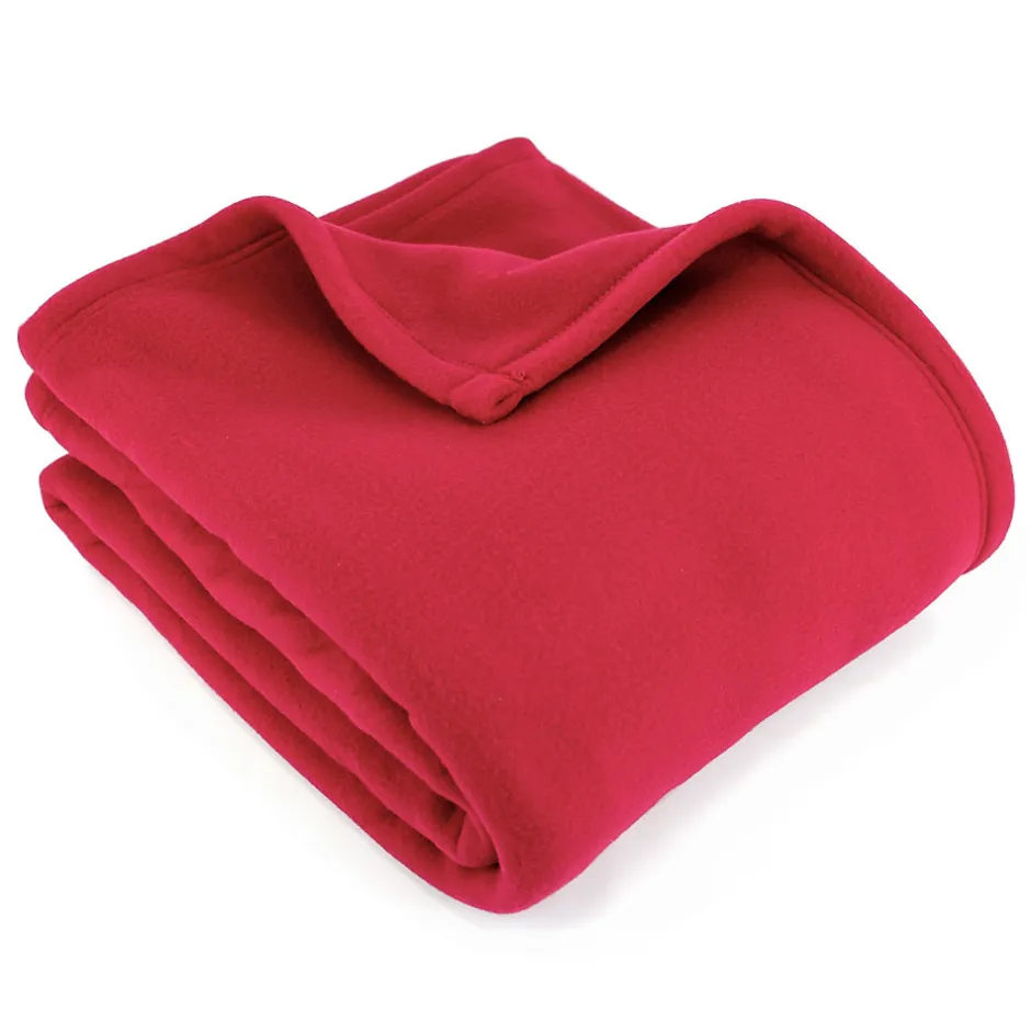 Linnea Couverture polaire 180x220 cm 100% Polyester 350g/m2 TEDDY Rouge Framboise