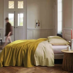 Linnea Couverture polaire 240x260 cm 100% Polyester 350g/m2 TEDDY Jaune Miel New