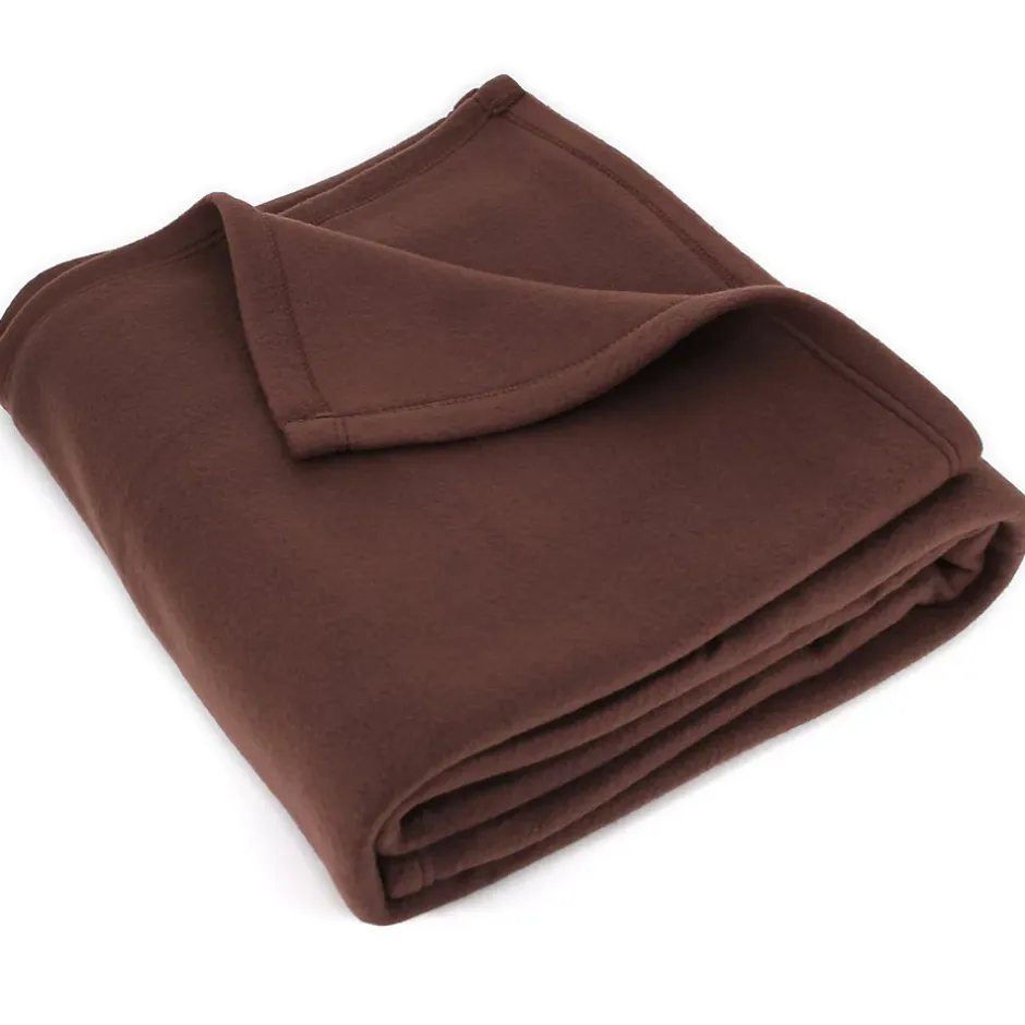 Linnea Couverture polaire 180x220 cm Isba marron Chocolat 100% Polyester 320g/m2 non-feu New
