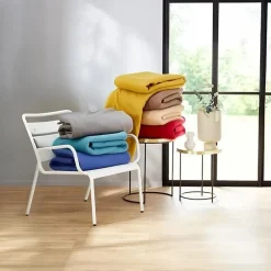 Linnea Couverture polaire 240x260 cm Isba Marine 100% Polyester 320g/m2 non-feu