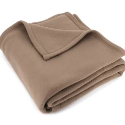 Linnea Couverture polaire 220x240 cm Isba marron Taupe 100% Polyester 320g/m2 non-feu