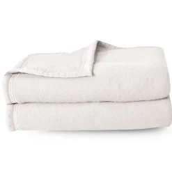 Linnea Couverture pure laine vierge Woolmark 500g/m² VOLTA 240x260 cm Blanc Naturel Outlet