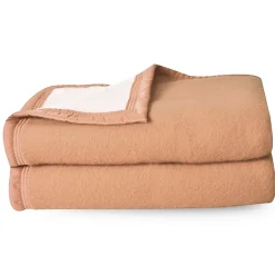 Linnea Couverture pure laine vierge Woolmark 500g/m² VOLTA 240x300 cm Marron Sable Outlet