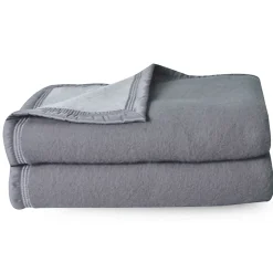 Linnea Couverture pure laine vierge Woolmark 500g/m² VOLTA 180x240 cm Gris Acier New