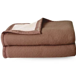 Linnea Couverture pure laine vierge Woolmark 500g/m² VOLTA 240x300 cm Marron Chamois Outlet