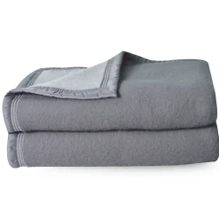 Linnea Couverture pure laine vierge Woolmark 500g/m² VOLTA 240x300 cm Gris Acier