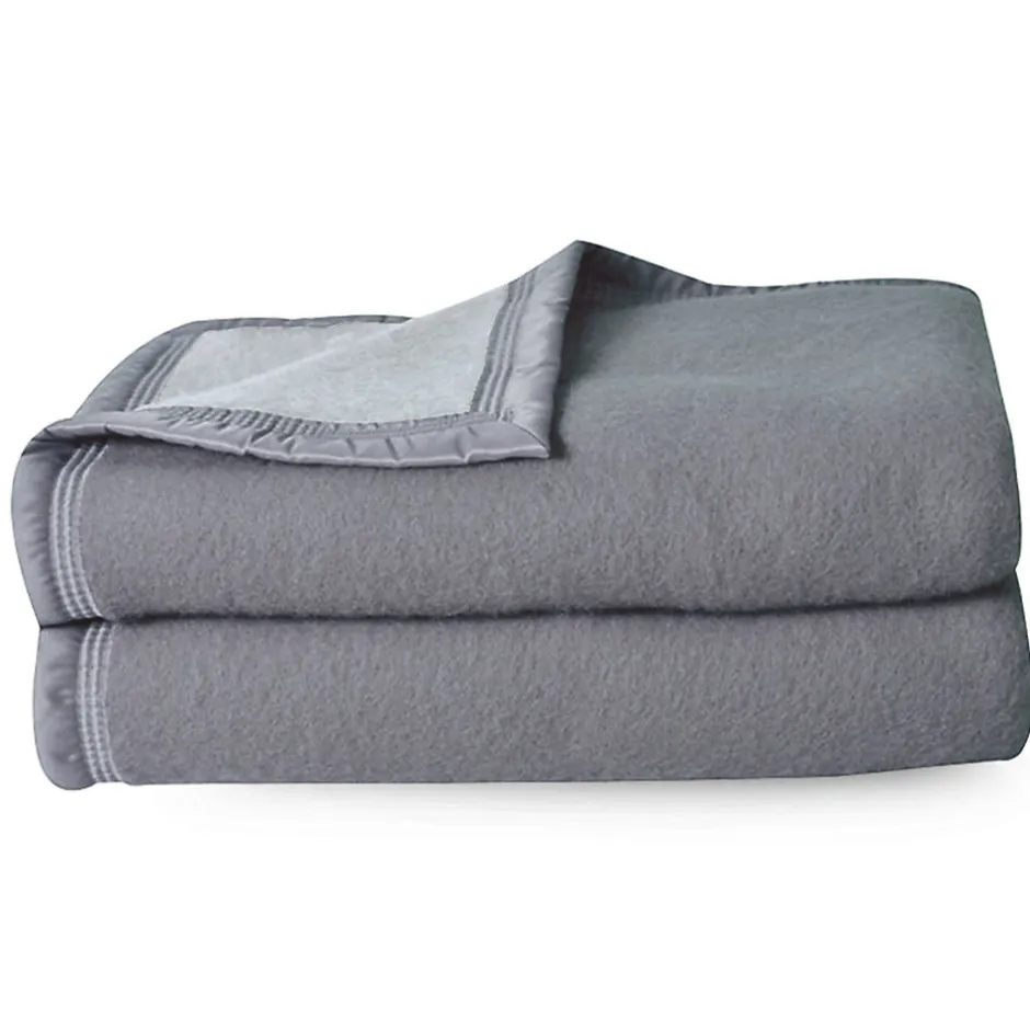 Linnea Couverture pure laine vierge Woolmark 500g/m² VOLTA 240x300 cm Gris Acier